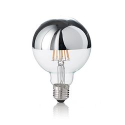 Confezione da 10 Lampadine Led Ideal Lux CLASSIC E27 8W GLOBO D95 CROMO 3000K 135526