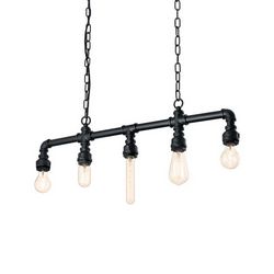 Lampadario sospensione Ideal Lux Plumber SP5 NERO 136738