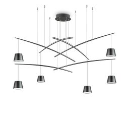 Lampadario sospensione Ideal Lux Fish Sp6 Nero 196992