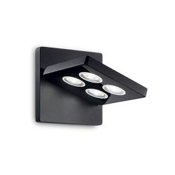 Lampada da parete Applique Ideal Lux Garage Ap4 Square Nero 205878