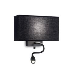 Lampada da parete Applique Ideal Lux Hotel Ap2 All Black 215709