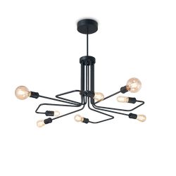 Lampadario sospensione Ideal Lux Triumph Sp8 Nero 242347