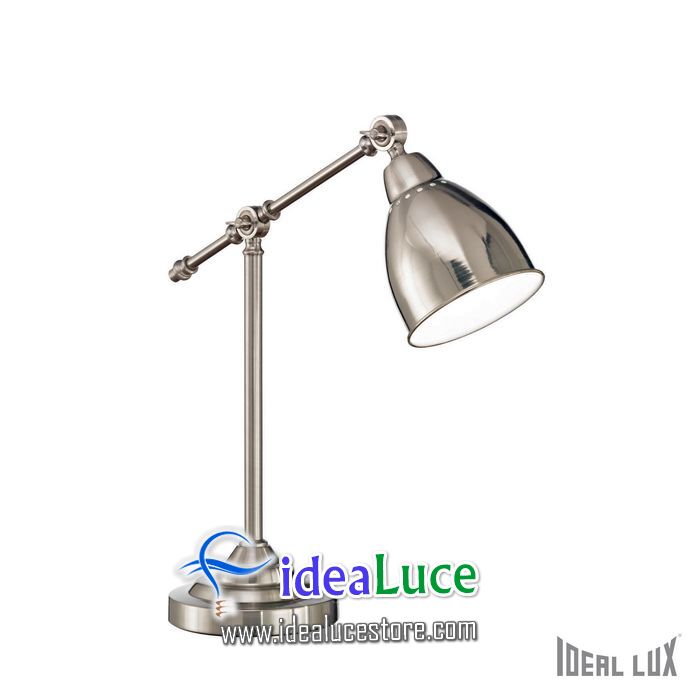 lampada da tavolo ideal lux newton tl1 nickel 012209