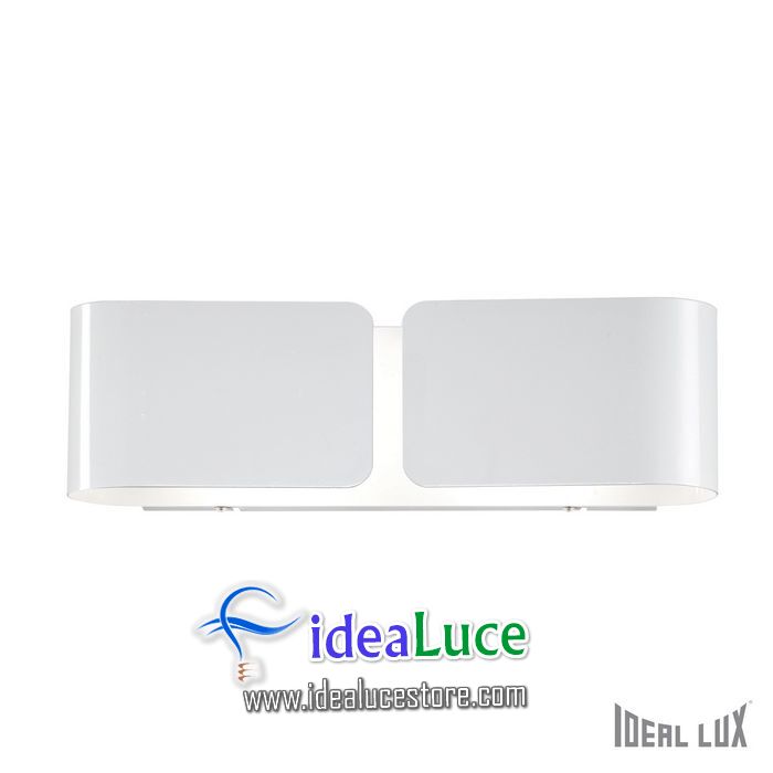 Lampada da parete Applique Ideal Lux Clip AP2 SMALL BIANCO 014166