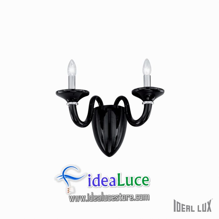 Lampada da parete Applique Ideal Lux White LADY AP2 NERO 020525
