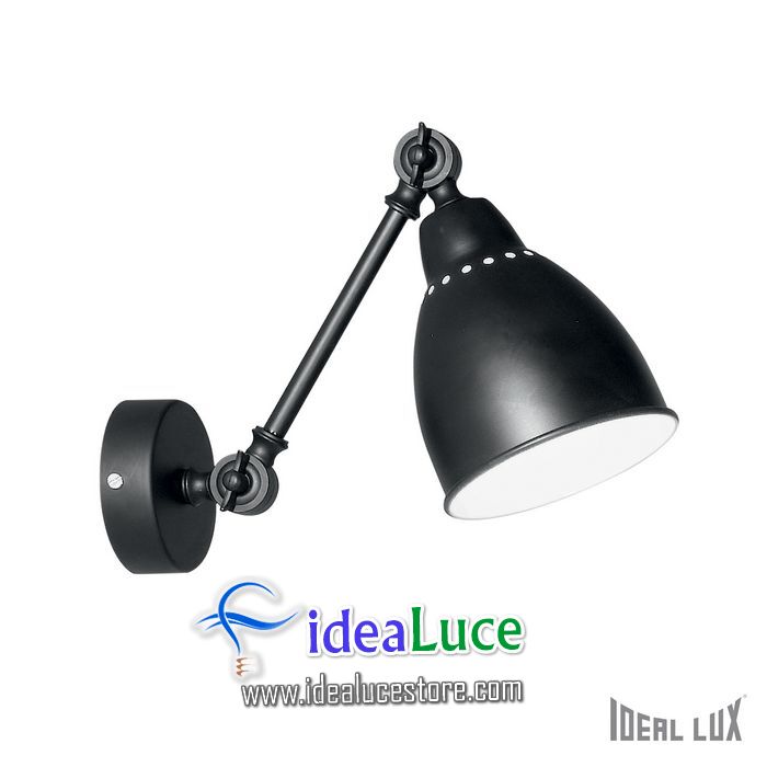 Lampada da parete Applique Ideal Lux Newton AP1 NERO 027852