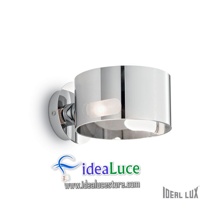 lampada da parete applique ideal lux anello ap1 cromo 028323
