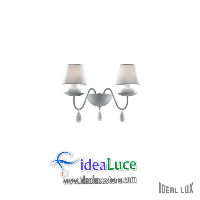 Lampada da parete Applique Ideal Lux Blanche AP2 BIANCO 035598