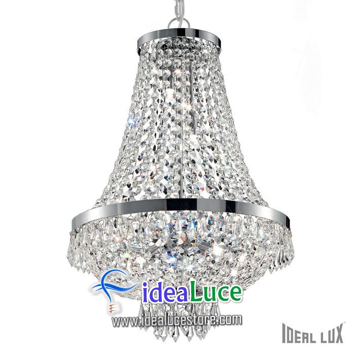 lampadario sospensione ideal lux caesar sp9 cromo 041827