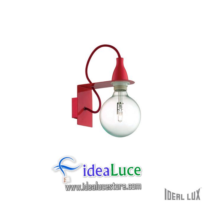 Lampada da parete Applique Ideal Lux Minimal AP1 ROSSO 045221