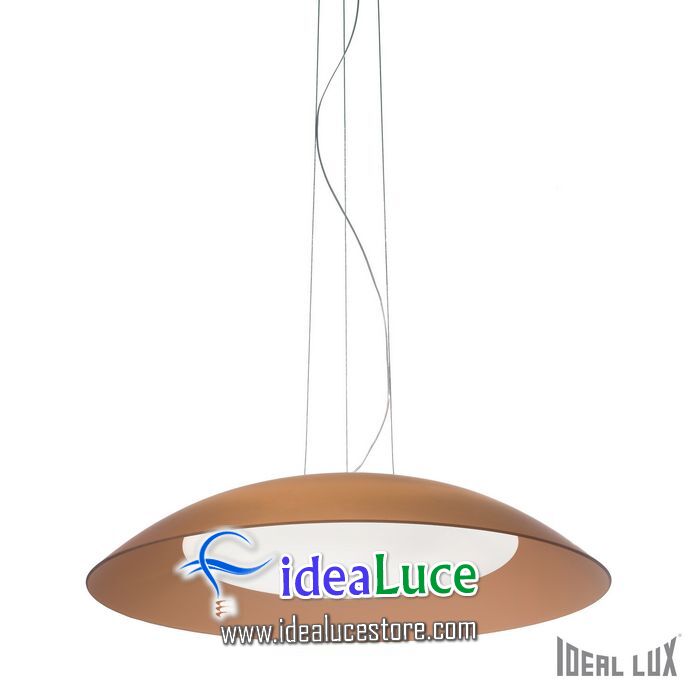 lampadario sospensione ideal lux lena sp3 d64 marrone 066608