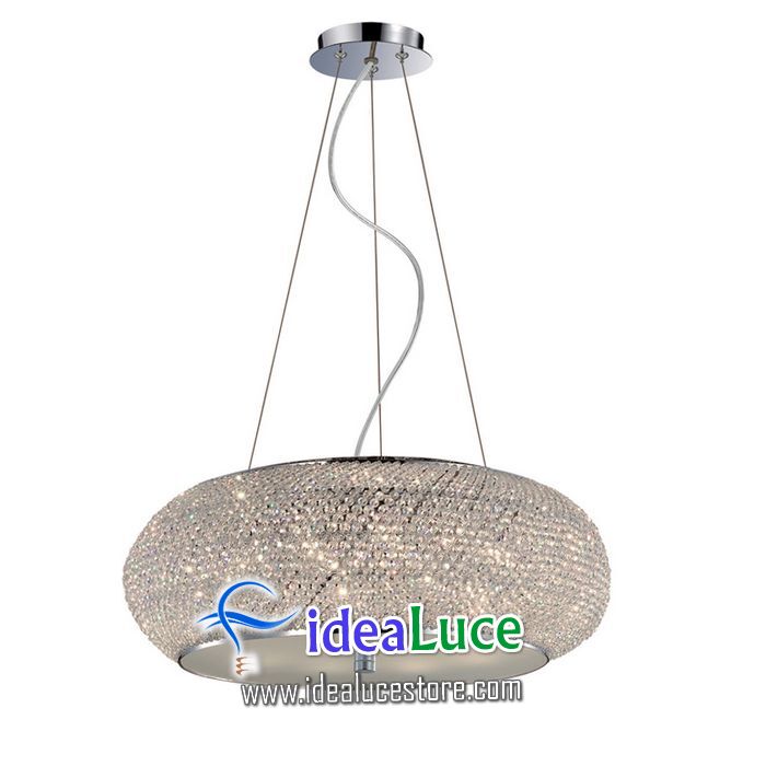 lampadario sospensione ideal lux pasha sp10 cromo 082196