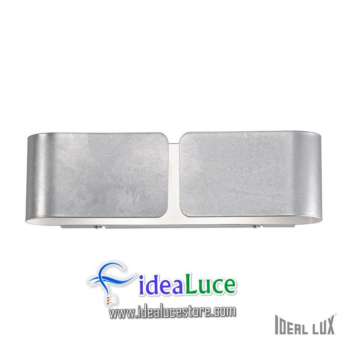 Lampada da parete Applique Ideal Lux Clip AP2 SMALL ARGENTO 088273
