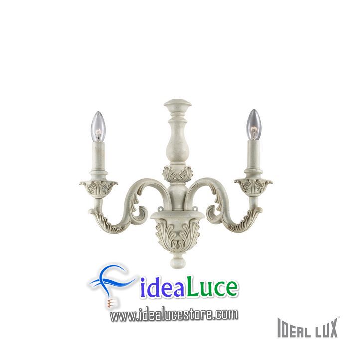 Lampada da parete Applique Ideal Lux Giglio AP2 BIANCO 088594