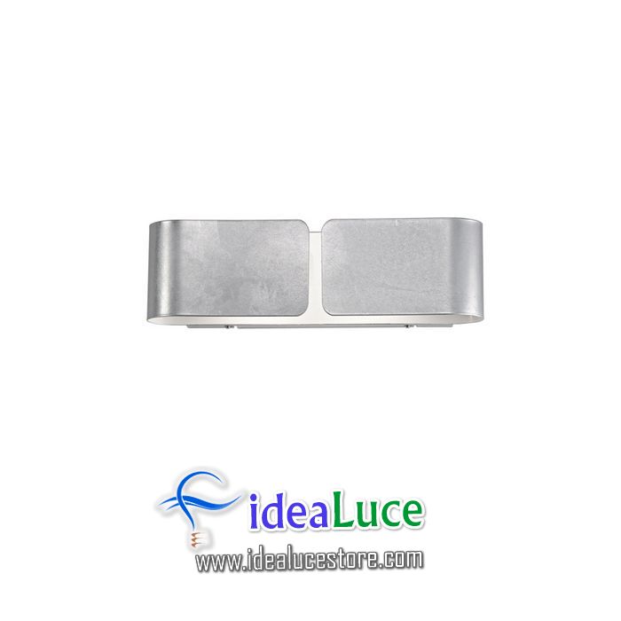 Lampada da parete Applique Ideal Lux Clip AP2 MINI ARGENTO 091136