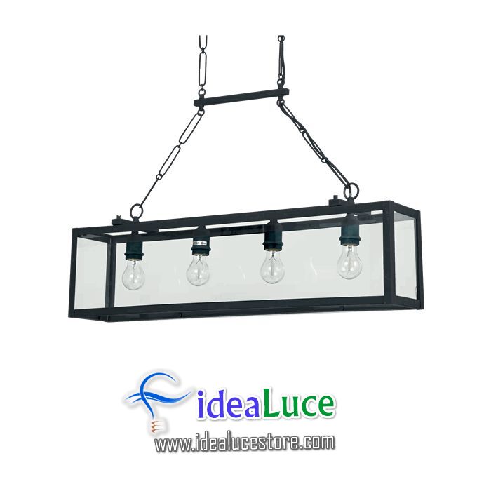 lampadario sospensione ideal lux igor sp4 nero 092942