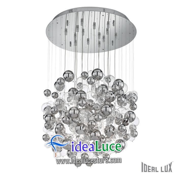 lampadario sospensione ideal lux bollicine sp14 cromo 093024