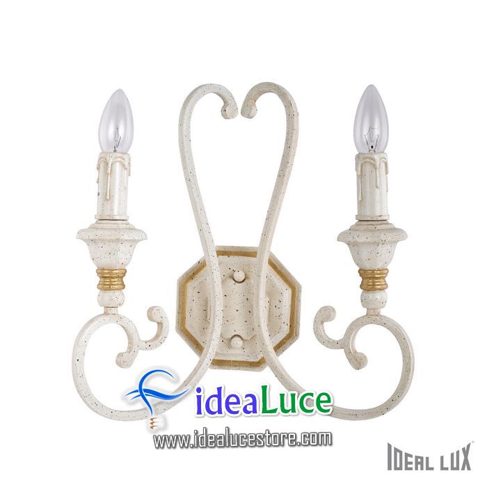 Lampada da parete Applique Ideal Lux Palio AP2 BIANCO 093758