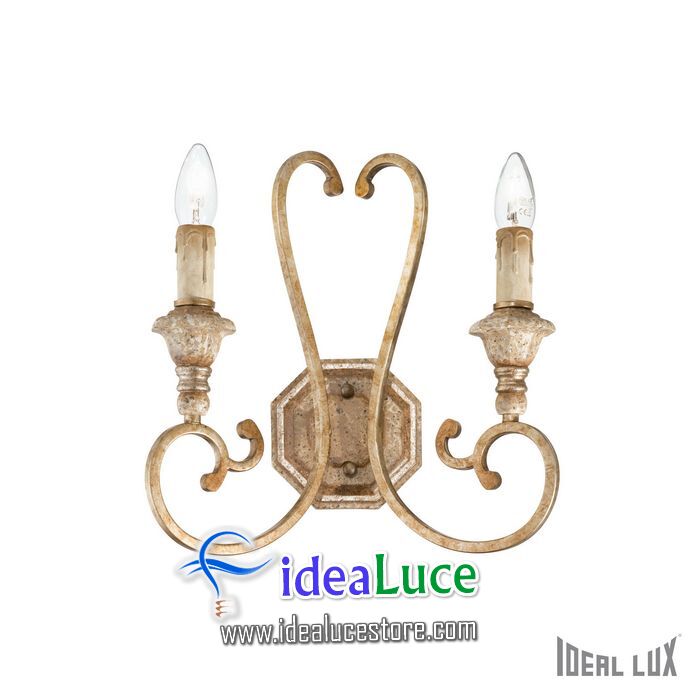 Lampada da parete Applique Ideal Lux Palio AP2 RUGGINE 093796