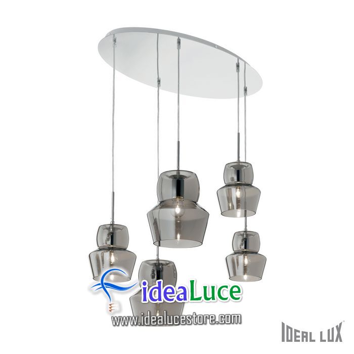 Lampadario sospensione Ideal Lux Zeno SP5 FUME 099590