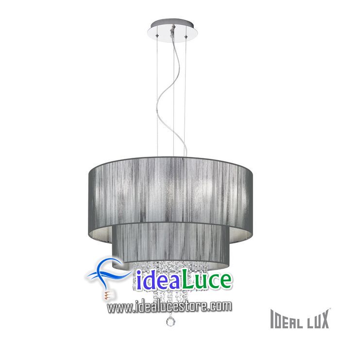 lampadario sospensione ideal lux opera sp6 nero 103327