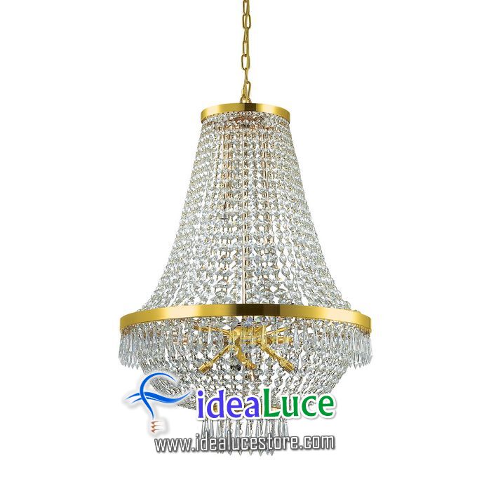 lampadario sospensione ideal lux caesar sp12 oro 114743