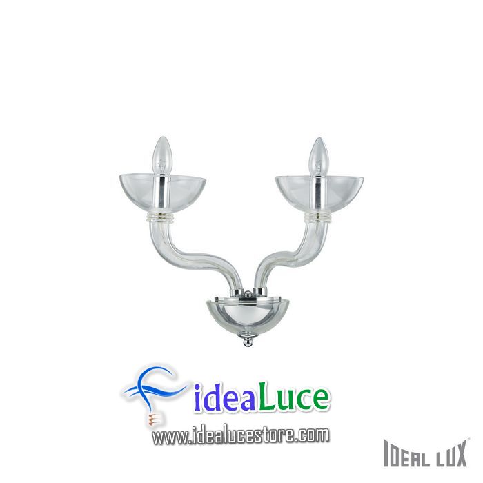 Lampada da parete Applique Ideal Lux Casanova AP2 TRASPARENTE 116600