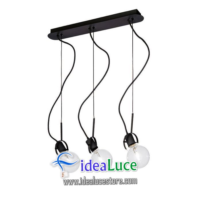 Lampadario sospensione Ideal Lux Radio SP3 NERO 119472