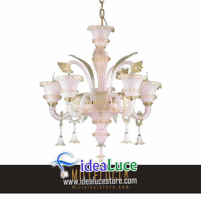 Lampadario sospensione Ideal Lux Antonietta SP5 ROSA 137346