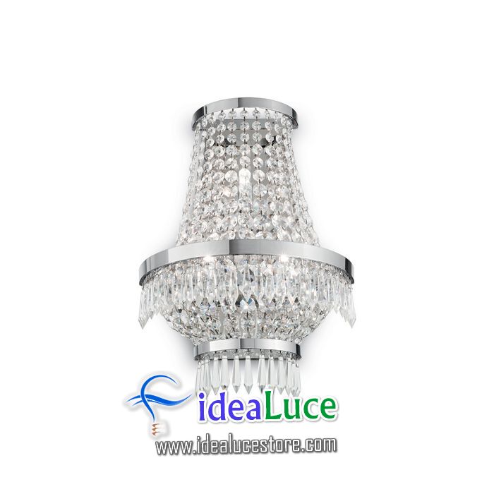 lampada da parete applique ideal lux caesar ap3 cromo 137698
