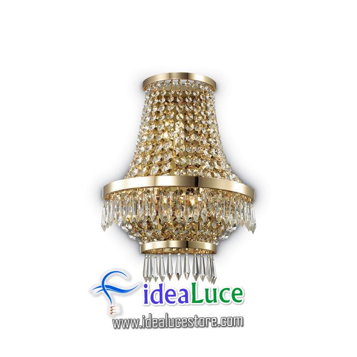 lampada da parete applique ideal lux caesar ap3 oro 137704