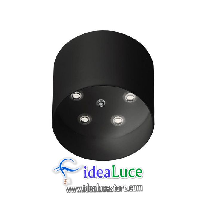 Rosone metallo 5 luci round nero Ideal Lux 138114