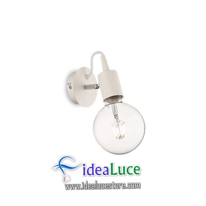 Lampada da parete Applique Ideal Lux Edison Ap1 Bianco 138374