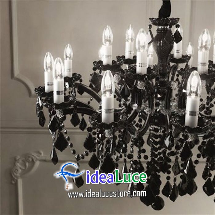 Lampadario sospensione Ideal Lux Florian SP18 NERO 139388 Lampadario sospensione Ideal Lux Florian SP18 NERO 139388