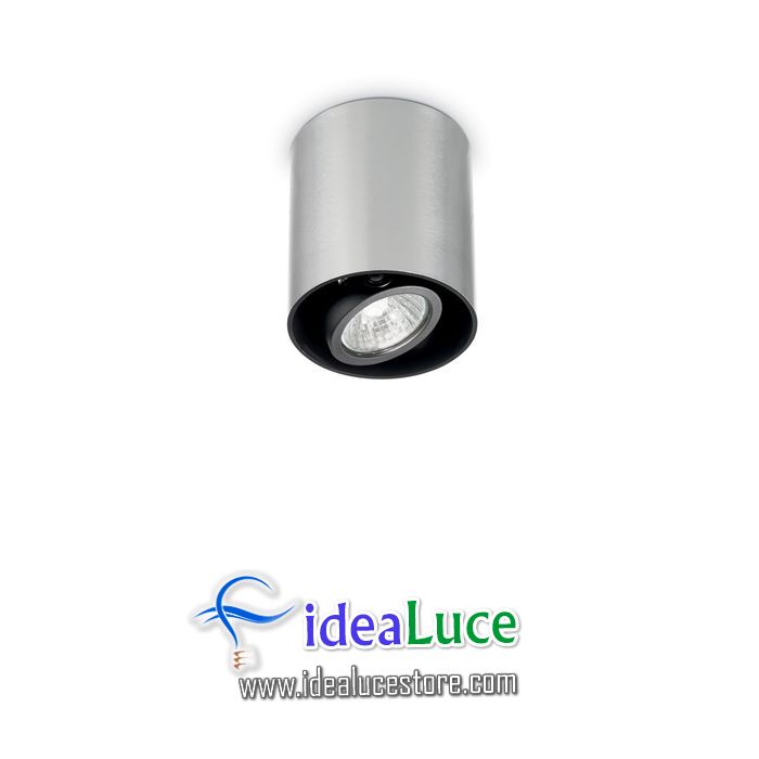 plafoniera ideal lux mood pl1 small round alluminio 140865