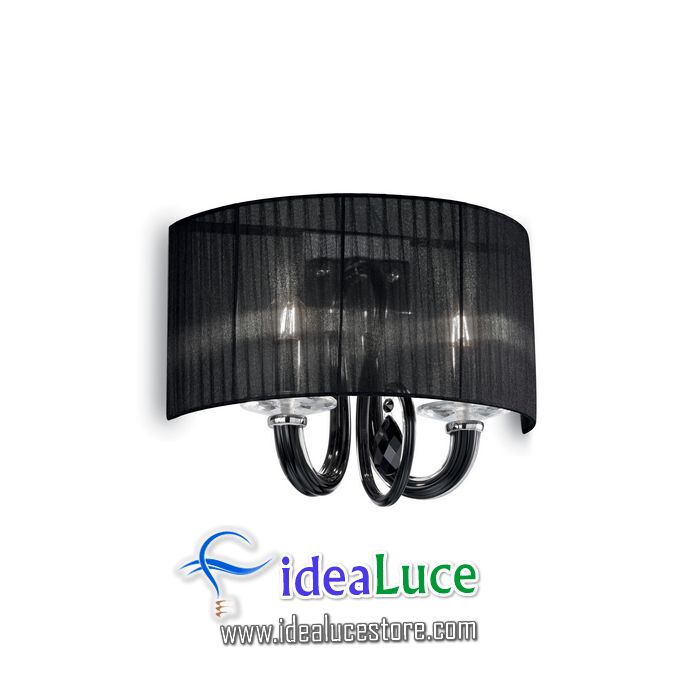 Lampada da parete Applique Ideal Lux Swan AP2 NERO 153131