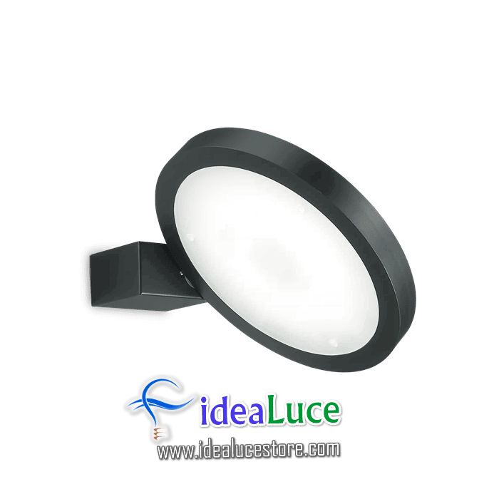 Lampada da parete Applique Ideal Lux Flap Ap1 Round Nero 155401 Lampada da parete Applique Ideal Lux Flap Ap1 Round Nero 155401