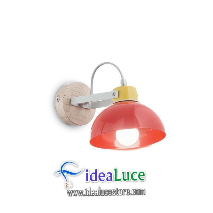 Lampada da parete Applique Ideal Lux Titti AP1 ROSSO 157122