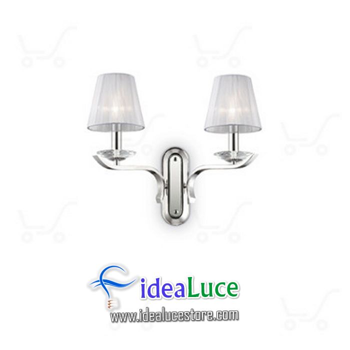 Lampada da parete Applique Ideal Lux Pegaso AP2 ARGENTO 164182