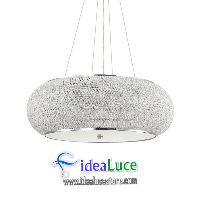 lampadario sospensione ideal lux pasha sp14 cromo 164977