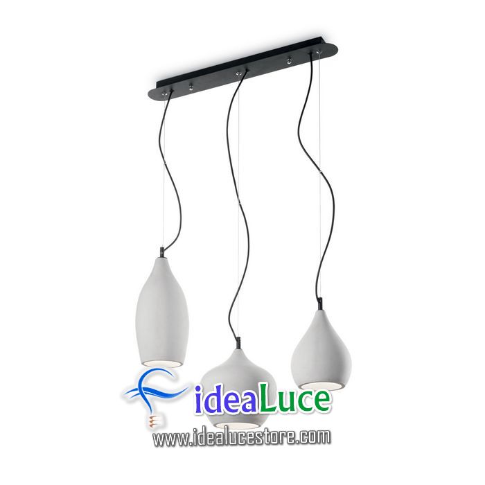 lampadario sospensione ideal lux soft sp3 cemento 179766