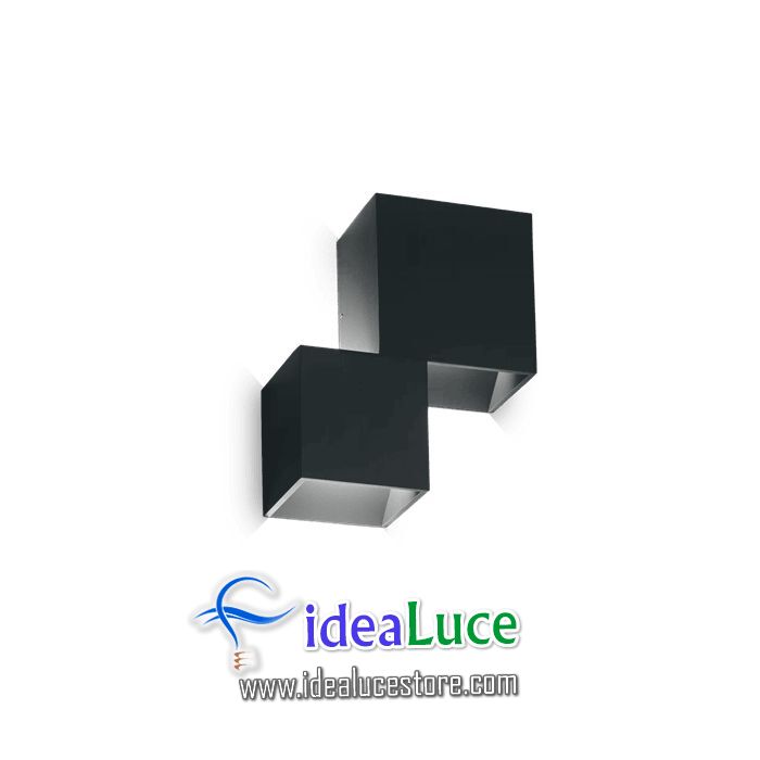 Lampada da parete Applique Ideal Lux Rubik Ap2 Nero 180045