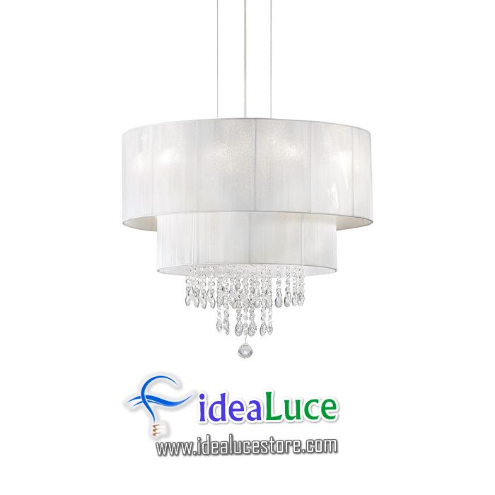 lampadario sospensione ideal lux opera sp4 bianco 182179