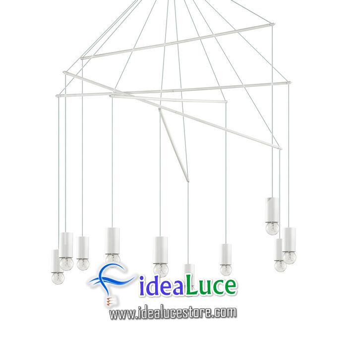lampadario sospensione ideal lux pop sp10 bianco 186801