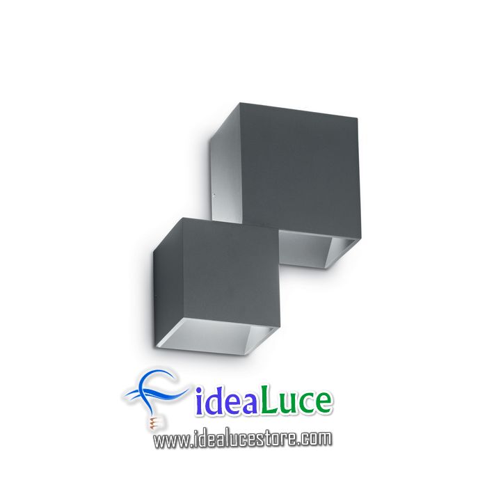 Lampada da parete Applique Ideal Lux Rubik AP2 ANTRACITE 187341