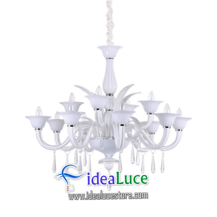 Lampadario sospensione Ideal Lux Renoir Sp12 Bianco 197791 Lampadario sospensione Ideal Lux Renoir Sp12 Bianco 197791