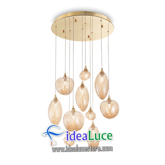 Lampadario sospensione Ideal Lux Baco Sp10 Ottone 199801