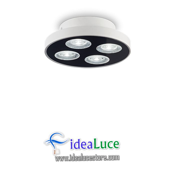 Plafoniera Ideal Lux Garage Pl4 Round Bianco 205809