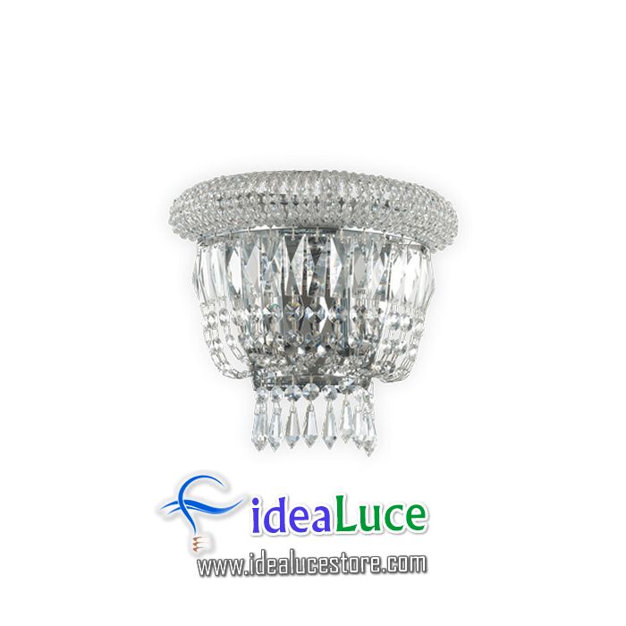 Lampada da parete Applique Ideal Lux Dubai Ap2 Cromo 207155