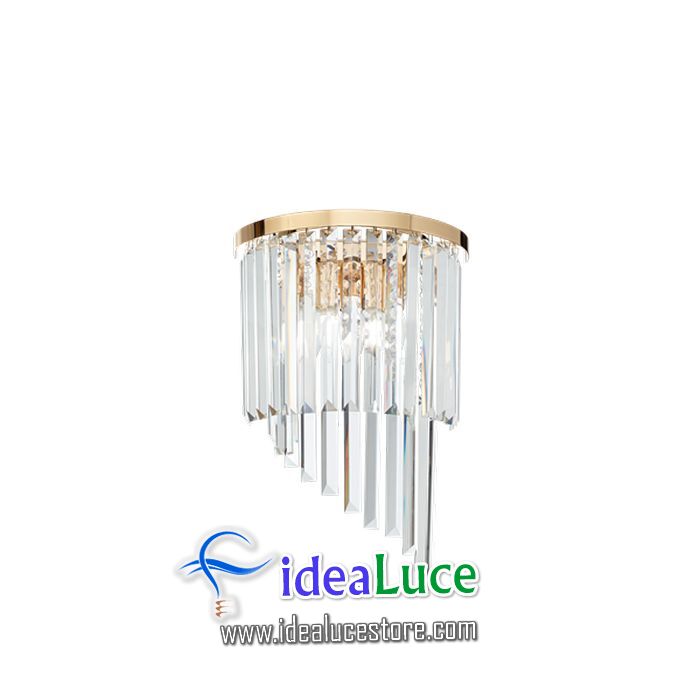 Lampada da parete Applique Ideal Lux Carlton Ap3 Oro 213491
